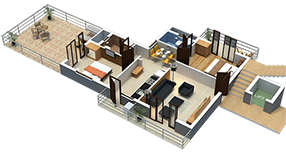 3d perspective of flat