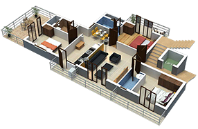 3d perspective of flat